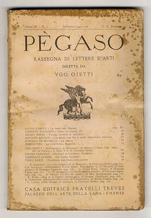 PEGASO. Rassegna di lettere e arti diretta da Ugo Ojetti. Anno III. 1931. N. 1 gennaio [- n. 12 d...