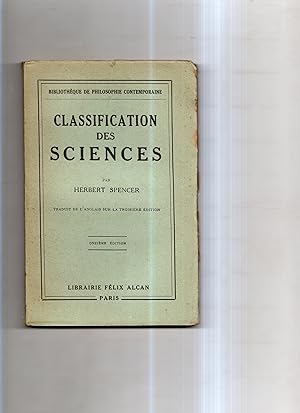 CLASSIFICATION DES SCIENCES . Traduit de l'anglais sur la troisième édition.
