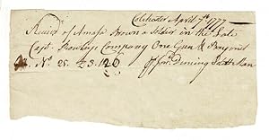 Receipt for the return of a gun and bayonet