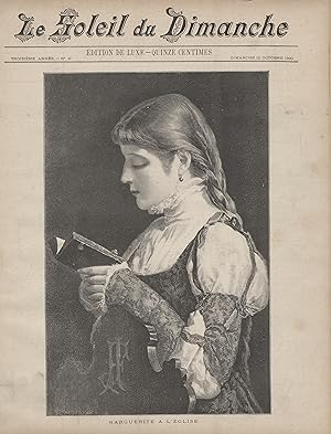 "LE SOLEIL DU DIMANCHE N°41 du 12/10/1890" MARGUERITE A L'ÉGLISE / Gravure de G. MANTELLIO