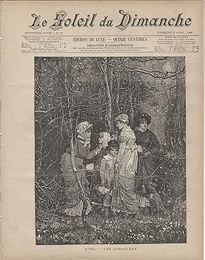 "LE SOLEIL DU DIMANCHE N°15 du 12/4/1891" AVRIL - LES GIBOULÉES / Gravure de SWAIN