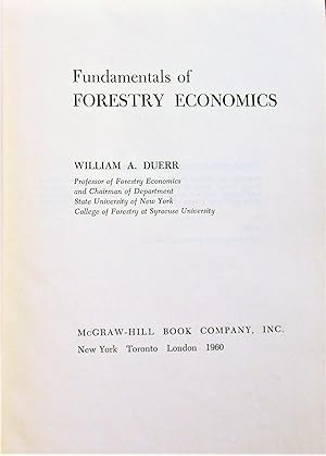 Fundamentasl of Forestry Economcs