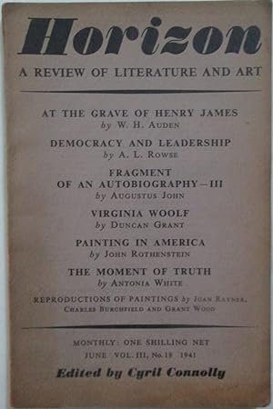 Horizon. A Review of Literature and Art. June, 1941
