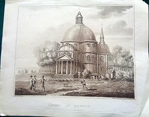 Chapel of Waterloo. [St Joseph of Waterloo] Tinted aquatint, exterior view. 1816.