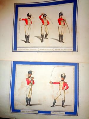 Fencing: Scottish Broadsword. Two hand-coloured aquatint engravings. 1798.