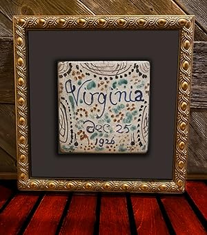 ORIGINAL CERAMIC TILE Presented to Virginia Woolf by Vanessa Bell her sister. One of a kind