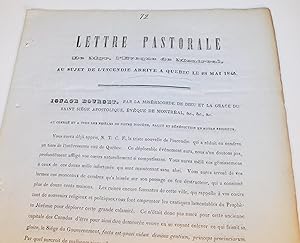 Lot de deux documents anciens ; 1- LETTRE PASTORALE DE MGR L’ÉVEQUE DE MONTRÉAL AU SUJET DE L’INC...
