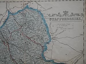 Staffordshire County Folding Map.