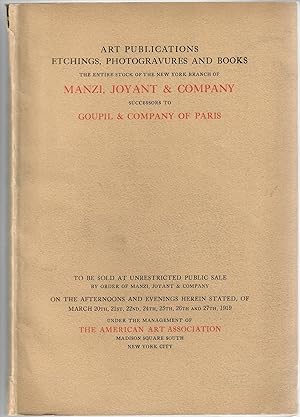 Art Publications, Etchings, Photogravures and Books; The Entire Stock of the New York Branch of M...