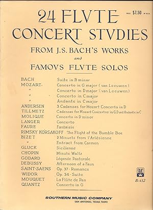24 Flute Concert Studies from J.S. Bach's Workd and Famous Flute Solos B.432