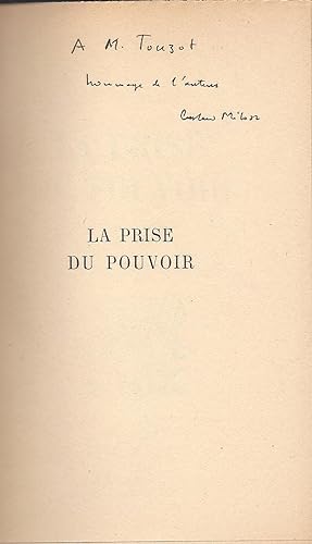 La Prise Du Pouvoir. Du Monde Entier. Traduit Du Polonais Par Jeanne Hersch. Roman. [The Seizure ...