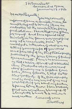 Robert Frost Autograph Letter Signed with photograph of Frost