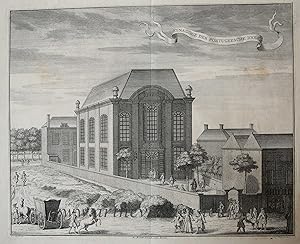 [Antique print, etching, The Hague, Den Haag] Synagoge der Portugeesche Iooden, published ca. 173...