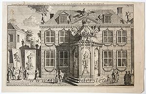 [Antique print; etching, The Hague] Vreugde tempel opgericht voor het huis van de keizerlijke amb...