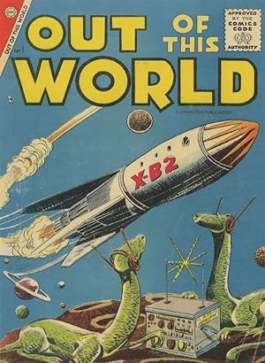 Out Of This World 1950s Comic Book Dinosaur Planet Postcard