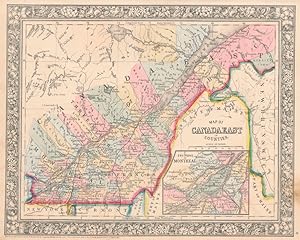 Map of Canada East in Counties / Map of Canada West in Counties