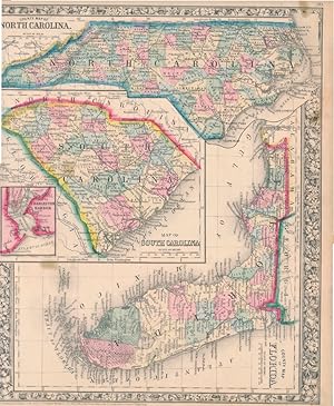 County Map of Florida / County Map of North Carolina / Map of South Carolina