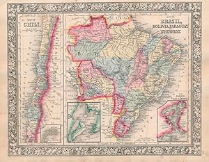 Map of Chili / Map of Brazil, Bolivia, Paraguay, and Uruguay