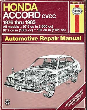 Haynes Honda Accord Automotive Repair Manual 1976-1983 All Models
