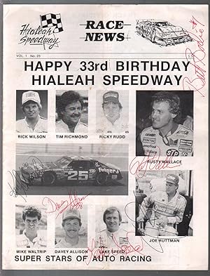 Hialeah Speedway Auto Race Program 33rd Anniversary 1987-autographed-cover-VG