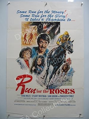 RUN FOR THE ROSES-HORSE RACING MOVIE ONE SHEET G/VG