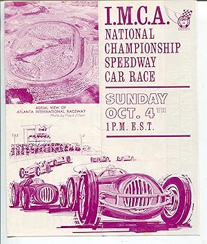 IMCA SPEEDWAY CAR RACE BROCHURE 1964-INDY CARS-13 1/2 X 8 1/2-ATLANTA-fn/vf
