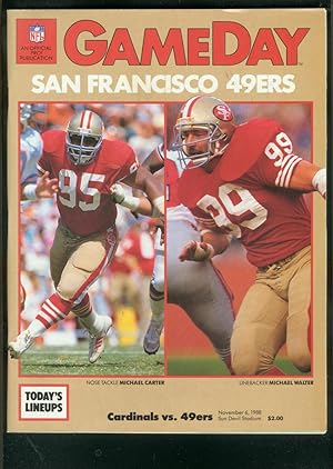 CARDINALS v 49ers OFFICIAL NFL PROGRAM 11/6/88-ARIZONA VG/FN