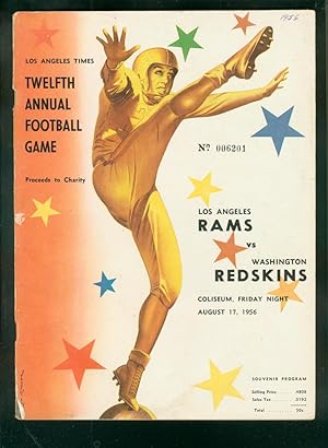 REDSKINS v RAMS OFFICIAL NFL PROGRM 8/17/56-LA COLISEUM VG
