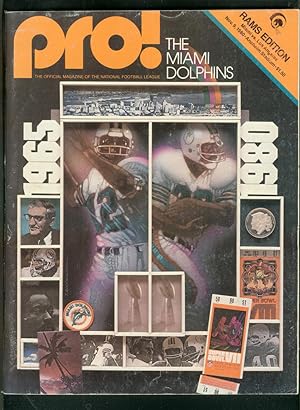 DOLPHINS v RAMS OFFICIAL NFL PROGRAM 11/9/80-ANAHEIM ST VG