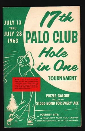PALO ALTO MUNY GOLF COURSE HOLE IN ONE TOURNEY-1963 PRG EX
