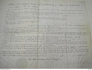CAMBACERES. BREVET DE RENTE ANNUELLE A UN FUSILIER DU 13è REGIMENT D'INFANTERIE DE LIGNE 1810