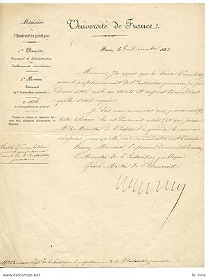 MINISTRE INSTRUCTION PUBLIQUE NARCISSE-ACHILLE DE SALVANDY (CONDOM 1795-GRAVERON 1856) LAS 1838 V...