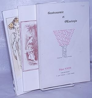 Gastronomie - Oenologie du XV Siecle a Nos Jours: three unduplicated cookbook catalogues: Bibliot...