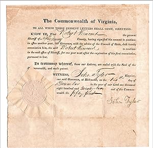 DOCUMENT SIGNED BY FUTURE U. S. PRESIDENT JOHN TYLER