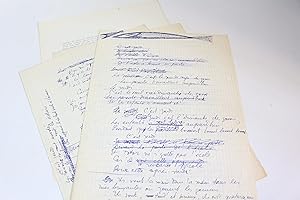 Deux manuscrits autographes complets de la chanson de Boris Vian intitulée "Depuis le jour où dev...