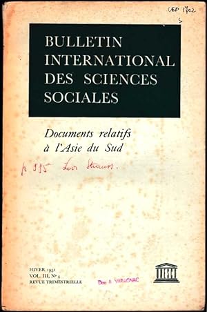 Documents relatifs à l'Asie du Sud. Avant-propos Claude Lévi-Strausss [Bulletin international des...