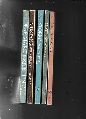 5 Book Set of KING OF THE WIND - MISTY of CHINCOTEAGUE- STORMY Misty's Foal - MUSTANG Wild Spirit...
