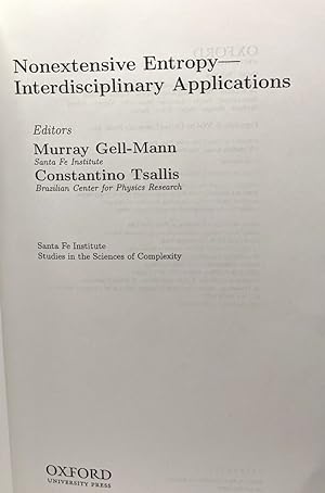 Nonextensive Entropy: Interdisciplinary Applications
