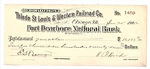 FOUR RAILROAD COMPANY CHECKS DATED 1912, 1928, AND 1957