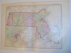 Rand McNally & Co.'s 1901 Colour State Map of Massachusetts