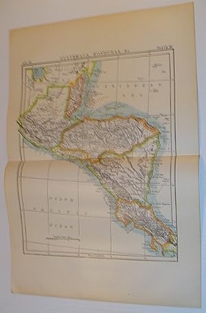 Colour Map of "Guatemala, Honduras, &c" - Circa 1902