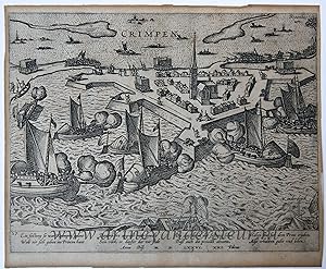 [Antique print, etching] Crimpen, The capture of Krimpen, published ca. 1576/1578.