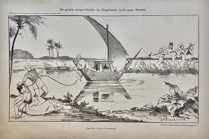 [Original lithograph/lithografie by Johan Braakensiek] De groote mogendheden en Engeland's tocht ...