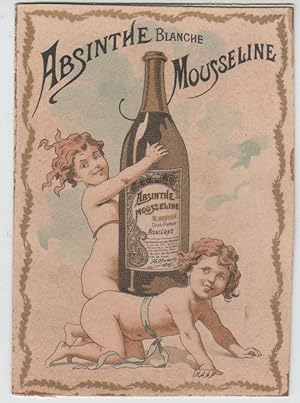 "ABSINTHE BLANCHE MOUSSELINE" Etiquette-chromo originale (entre 1890 et 1900)
