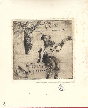 Exlibris für Hanns Heeren. Radierung, signiert.