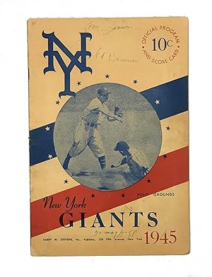 1945 New York Giants Official Program and Score Card