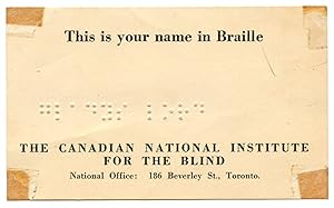 "This is your name in Braille" card