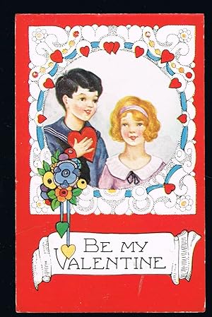 Be My Valentine Embossed Postcard