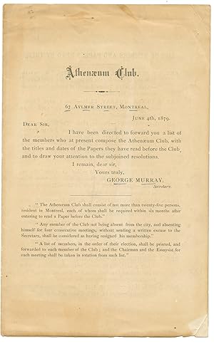 List of Atheneum Club members and papers read by them
