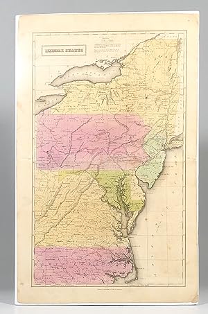 1829 Hand-Colored Map of the Mid-Atlantic States